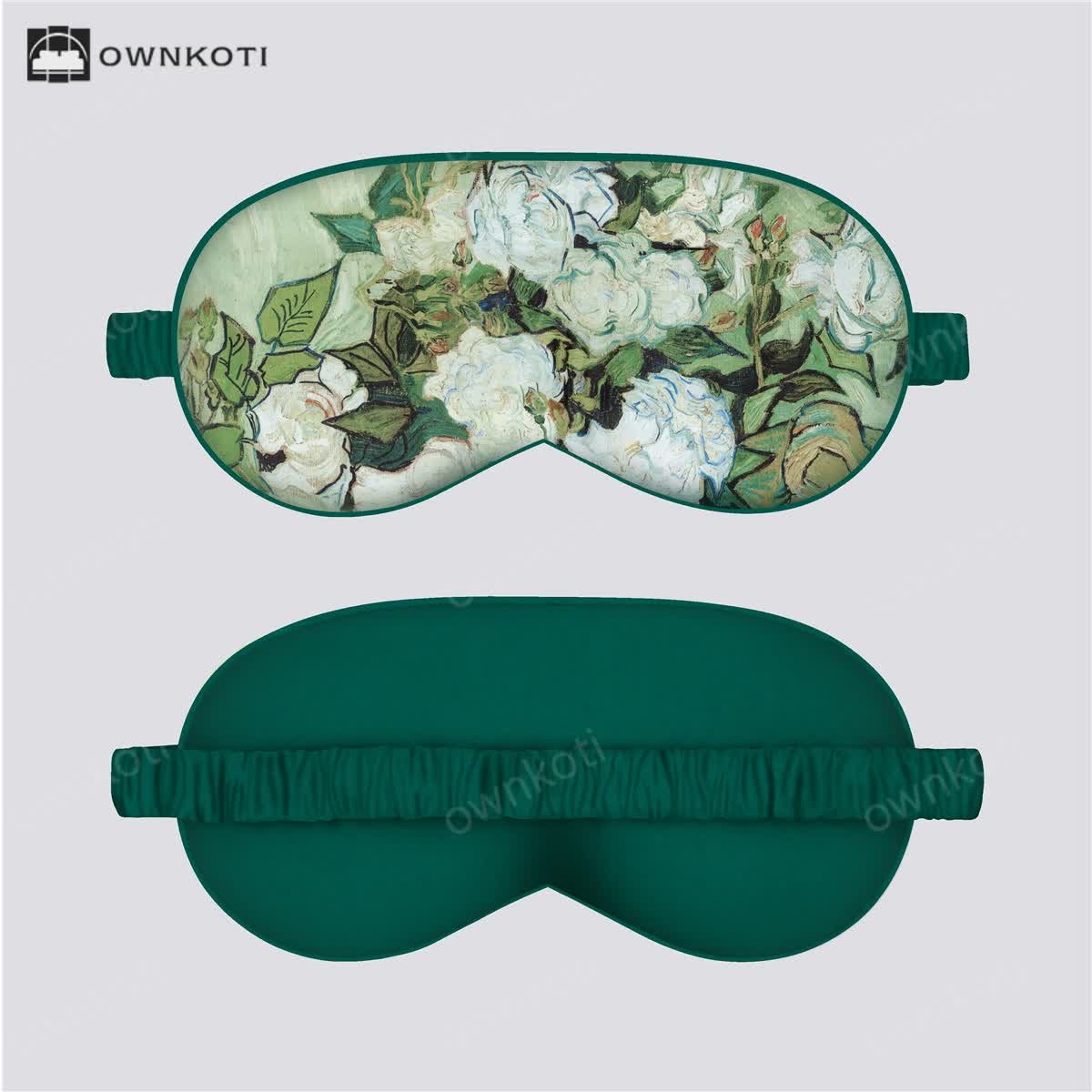Artistic Floral Botanical Print Silk Satin Eye Mask