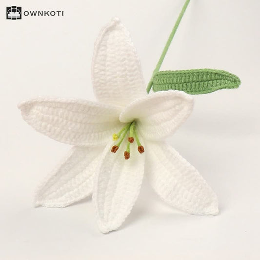 Handmade Knitted Crochet Lily Branch Decor