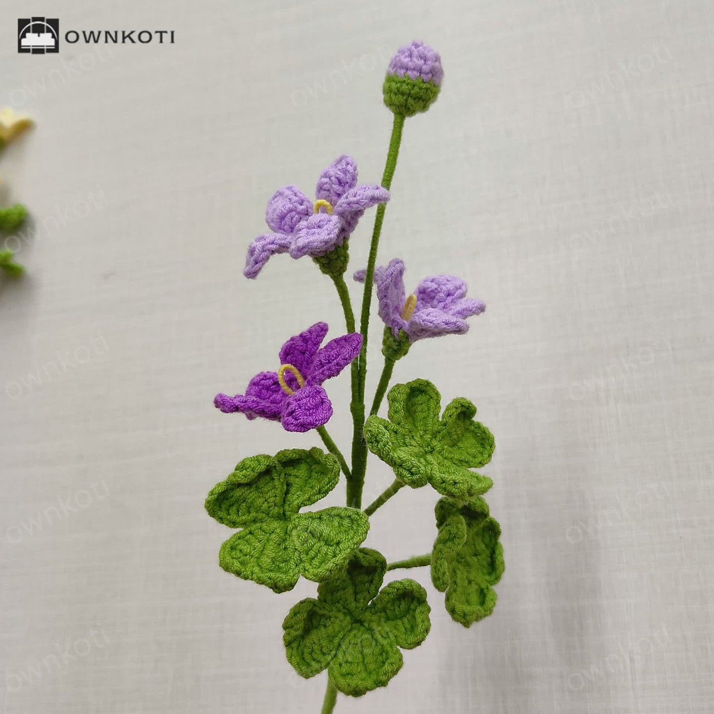 Handmade Knitted Crochet Four-Leaf Clover Bouquet