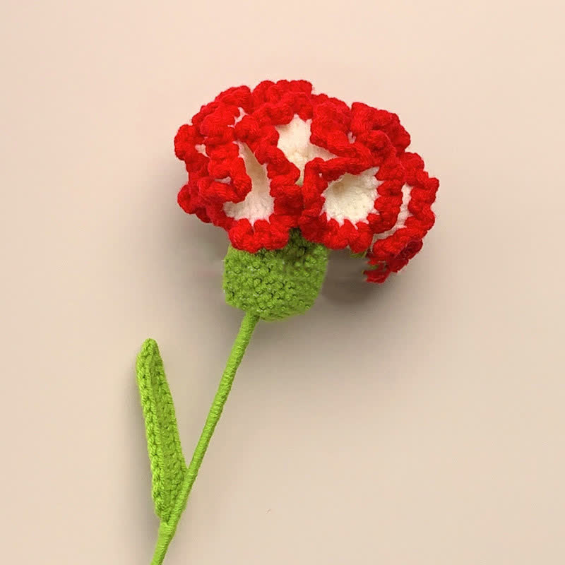 Creative Handmade Knitted Crochet Carnation - Gradient Red - 3PCS - 3.15"W x 3.15"L x 13.39"H - image 3