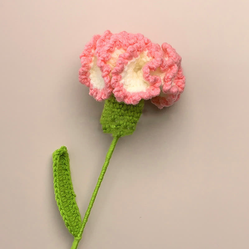Creative Handmade Knitted Crochet Carnation - Gradient Pink - 3PCS - 3.15"W x 3.15"L x 13.39"H - image 2