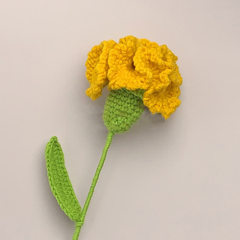 Creative Handmade Knitted Crochet Carnation - Yellow - 3PCS - 3.15"W x 3.15"L x 13.39"H - image 6