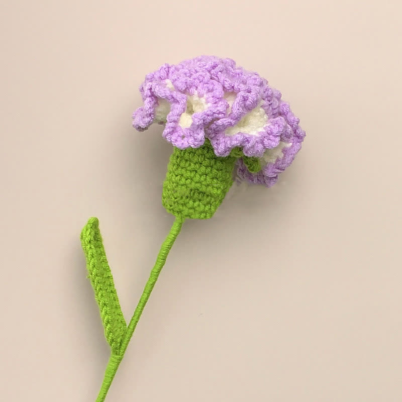 Creative Handmade Knitted Crochet Carnation - Gradient Purple - 3PCS - 3.15"W x 3.15"L x 13.39"H - image 5