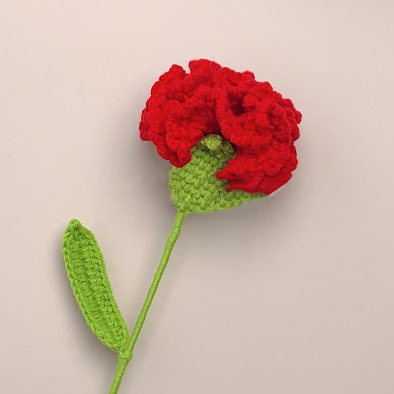 Creative Handmade Knitted Crochet Carnation - Red - 3PCS - 3.15"W x 3.15"L x 13.39"H - image 7