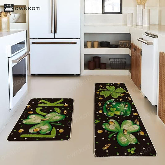 Stain-resistant Clover Pattern Rug