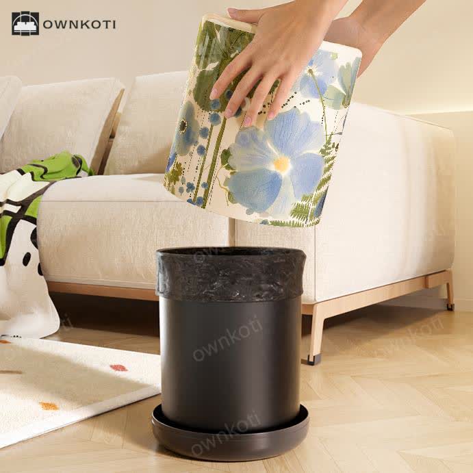 Floral Large Capacity Decorative Trash Bin