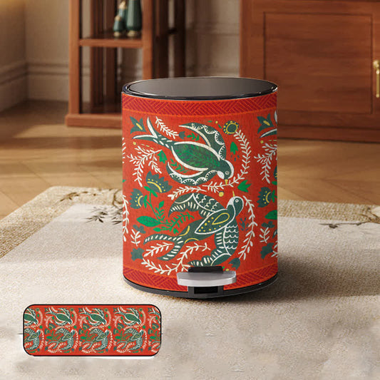 Floral Bird Large Capacity Durable Trash Bin
