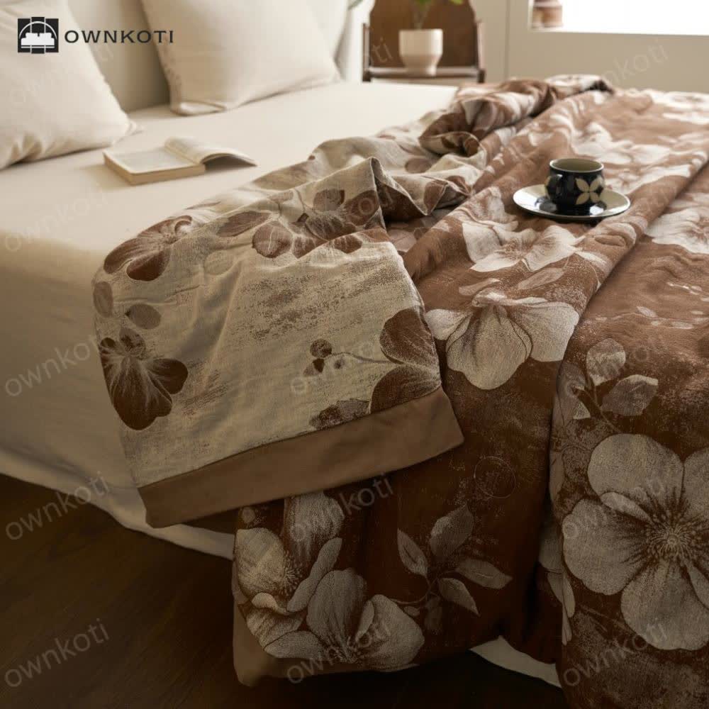 Cotton Gauze Jacquard Floral Retro Quilt