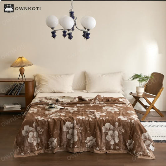 Cotton Gauze Jacquard Floral Retro Quilt