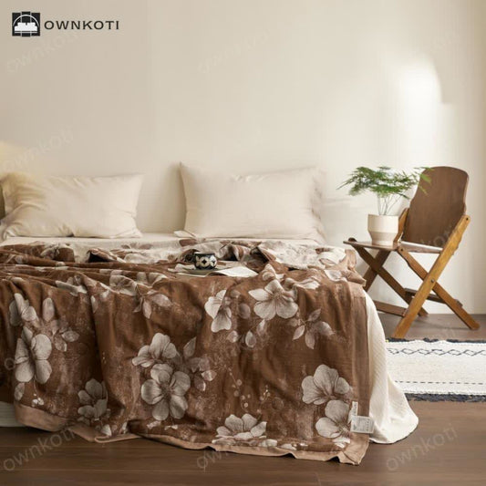 Cotton Gauze Jacquard Floral Retro Quilt