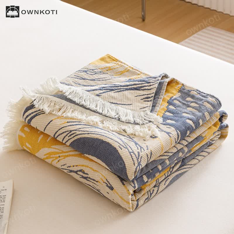 Four Layers Cotton Gauze Tassel Soft Quilt