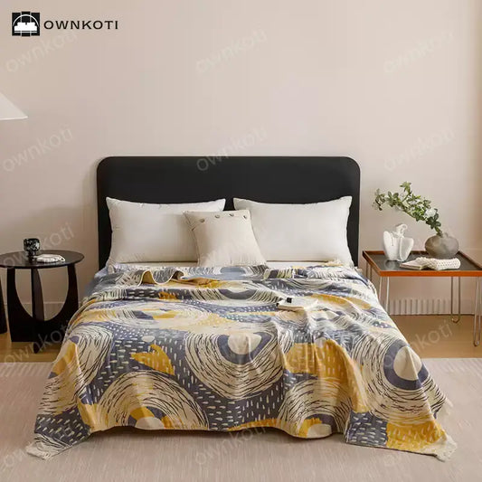 Four Layers Cotton Gauze Tassel Soft Quilt