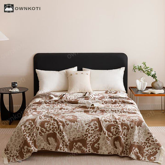 Vintage Cotton Gauze Tassel Reversible Quilt