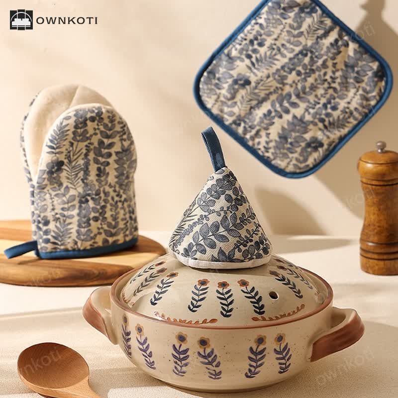 Pastoral Style High Heat Resistant Oven Mitt