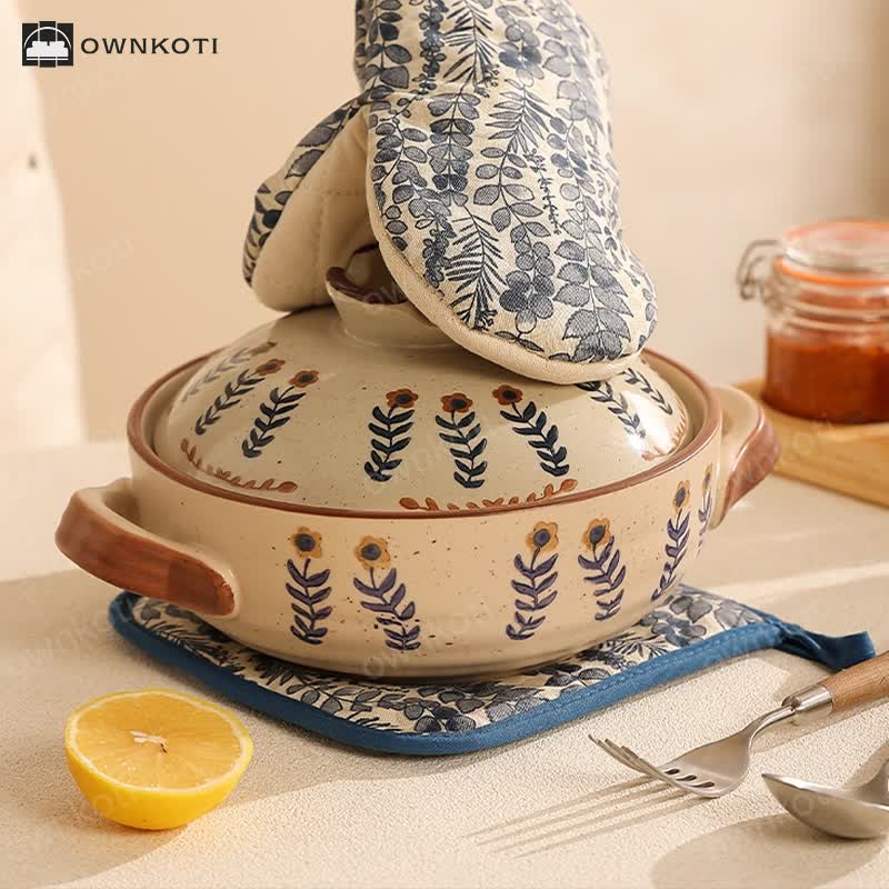 Pastoral Style High Heat Resistant Oven Mitt