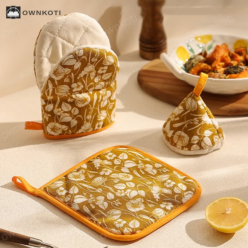 Pastoral Style High Heat Resistant Oven Mitt