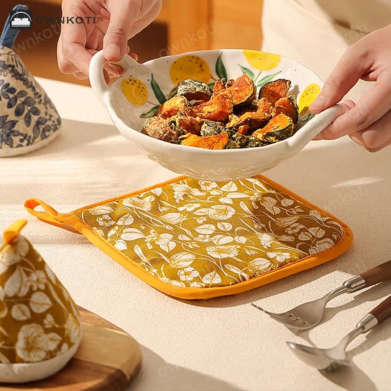 Pastoral Style High Heat Resistant Oven Mitt