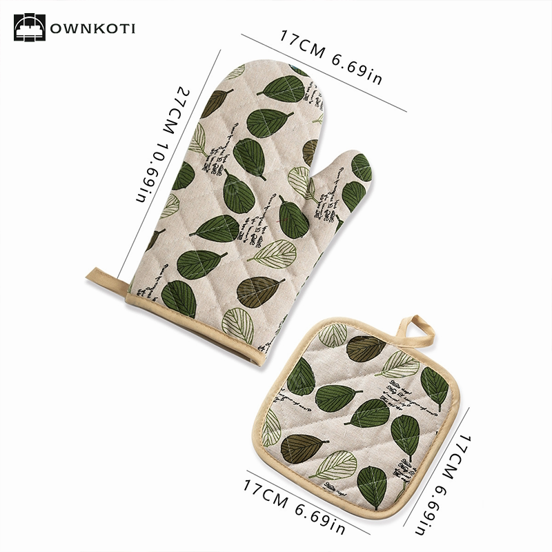 Cotton Linen High Heat Resistant Cooking Oven Mitt