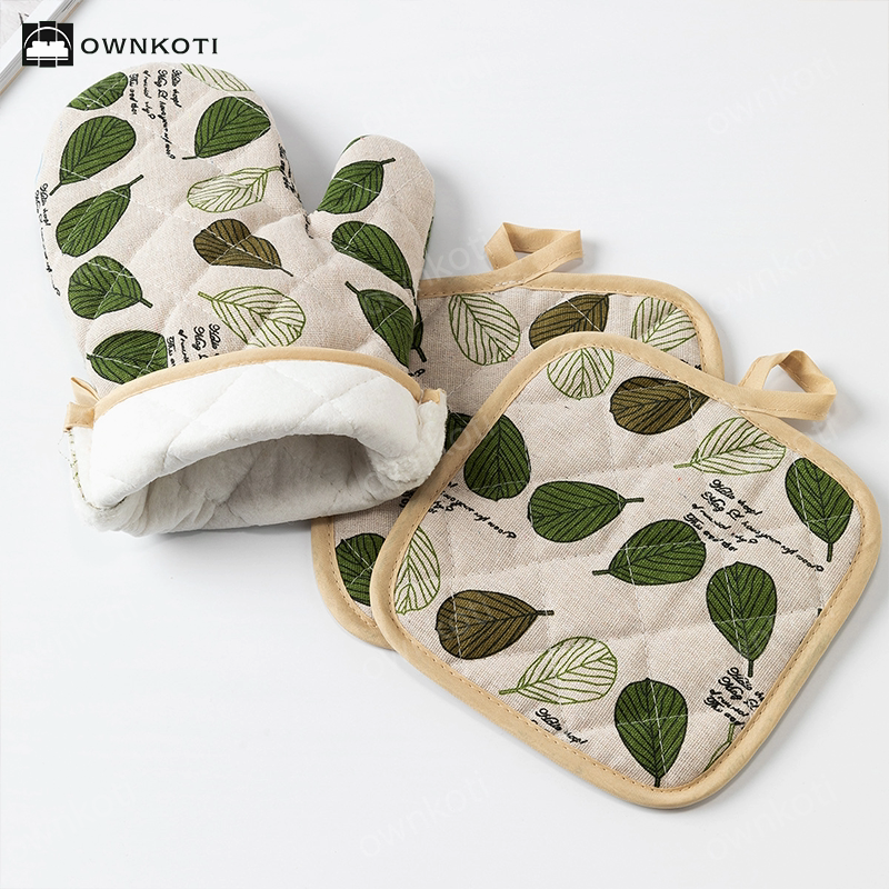 Cotton Linen High Heat Resistant Cooking Oven Mitt