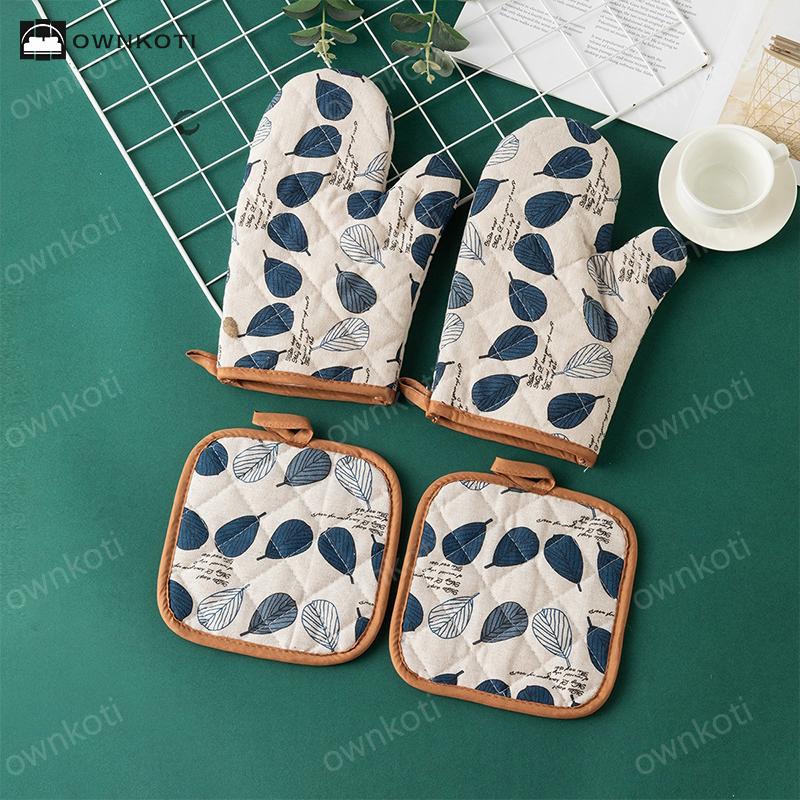 Cotton Linen High Heat Resistant Cooking Oven Mitt