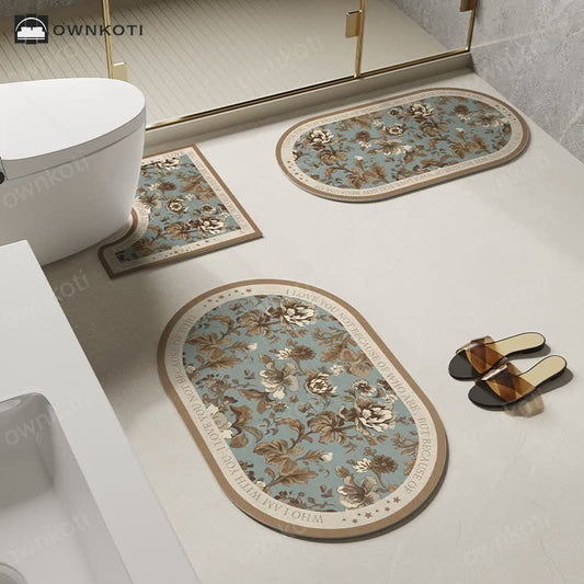 Rural Floral Diatom Mud Anti-slip Bath Mat