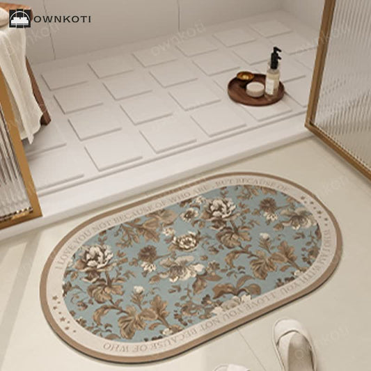 Rural Floral Diatom Mud Anti-slip Bath Mat