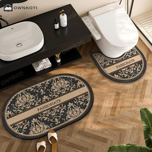 Vintage Floral Diatom Mud Anti-slip Bath Mat