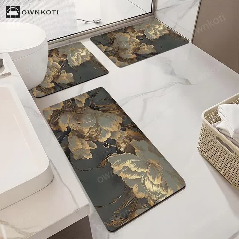 Luxury Floral Absorbent Non-slip Bathroom Mat