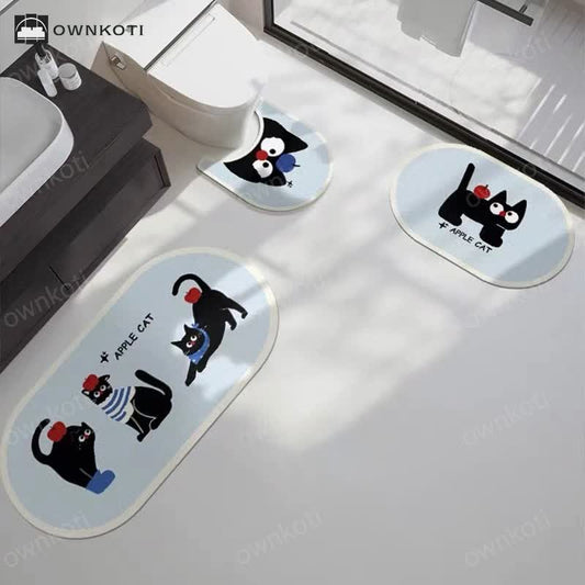 Cartoon Cat Diatom Mud Anti-slip Bath Mat