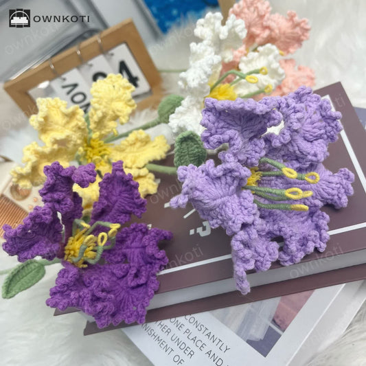 Handmade Knitted Crochet Everlasting Crape Myrtle Bouquet
