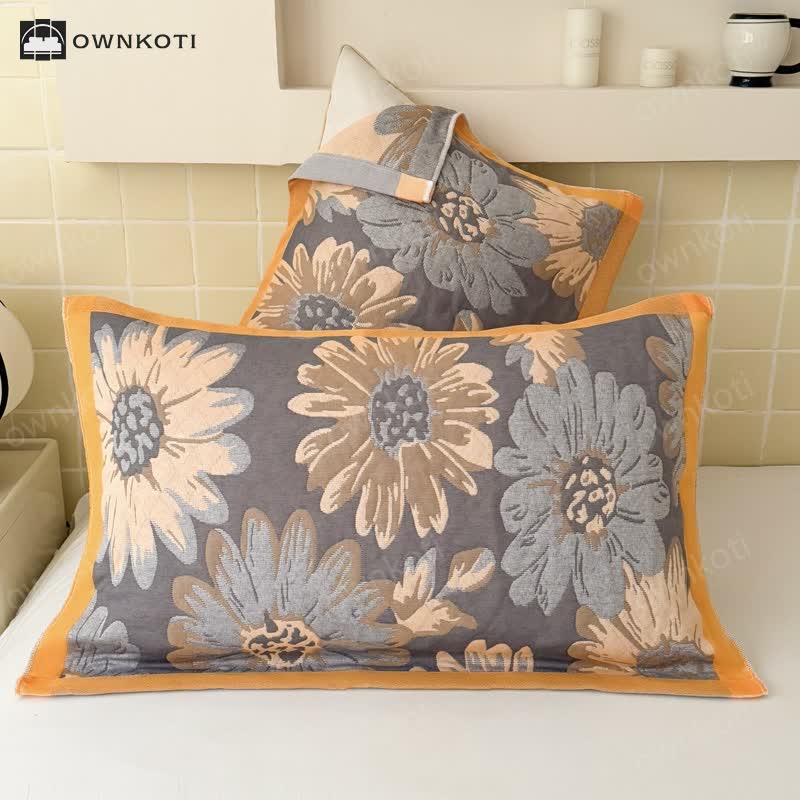 Retro Flower Cotton Gauze Lightweight Quilt