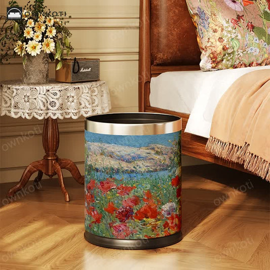Elegant Floral Large Capacity Durable Waste Bin