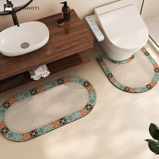 Colorful Retro Diatom Mud Anti-slip Bath Mat