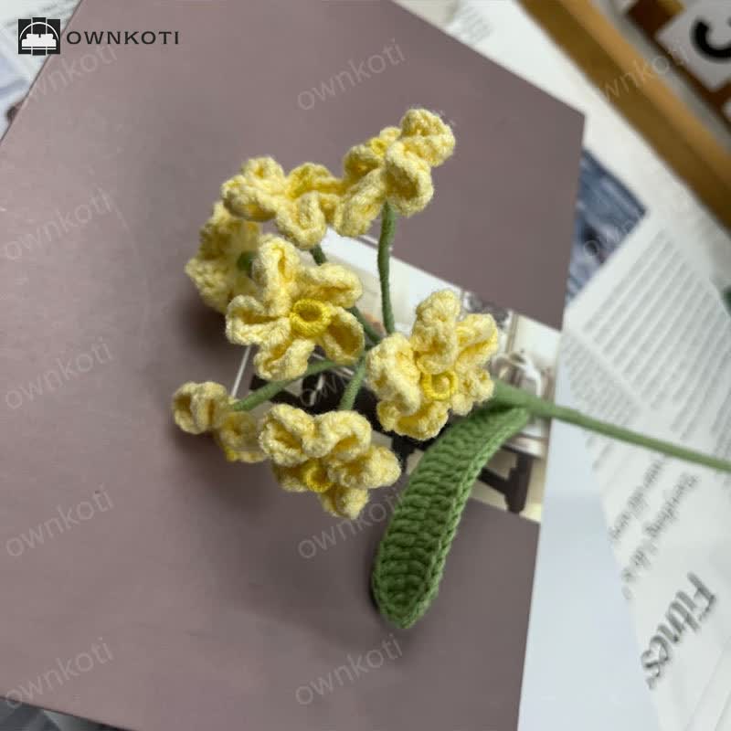 Handmade Knitted Crochet Forget-Me-Not Bouquet