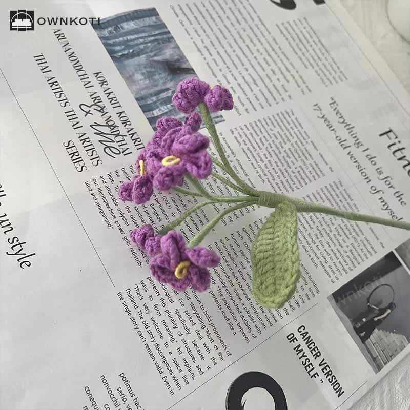 Handmade Knitted Crochet Forget-Me-Not Bouquet