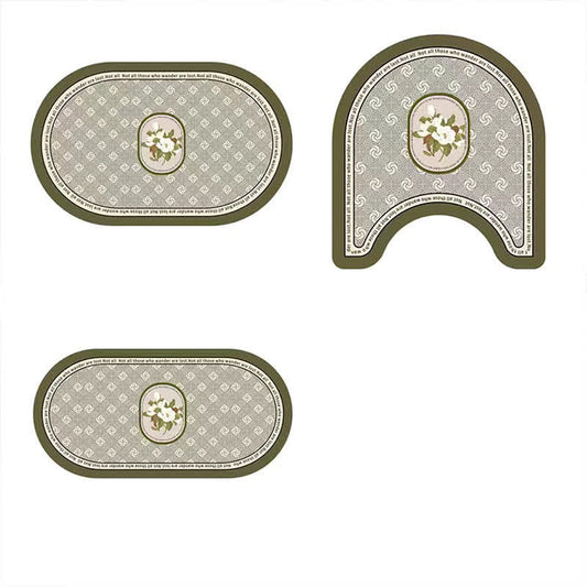 Retro Plaid Floral Diatom Mud Anti-slip Bath Mat