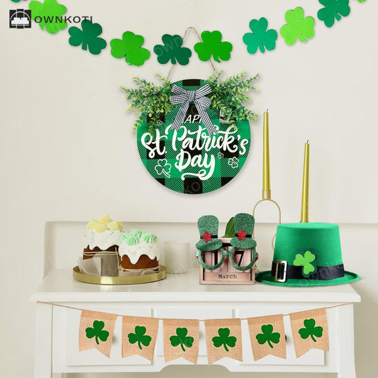 St. Patrick's Day Creative Green Leaf Door Hanging Decor