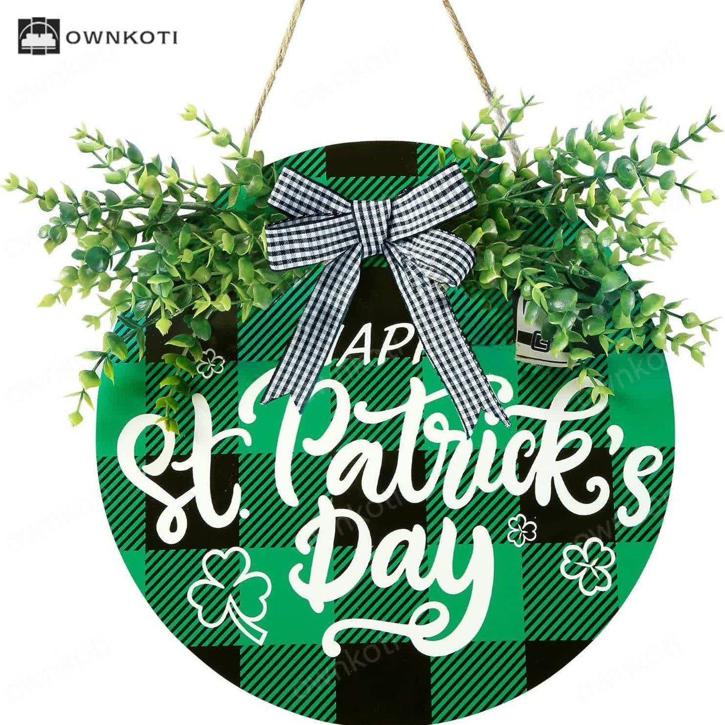 St. Patrick's Day Creative Green Leaf Door Hanging Decor