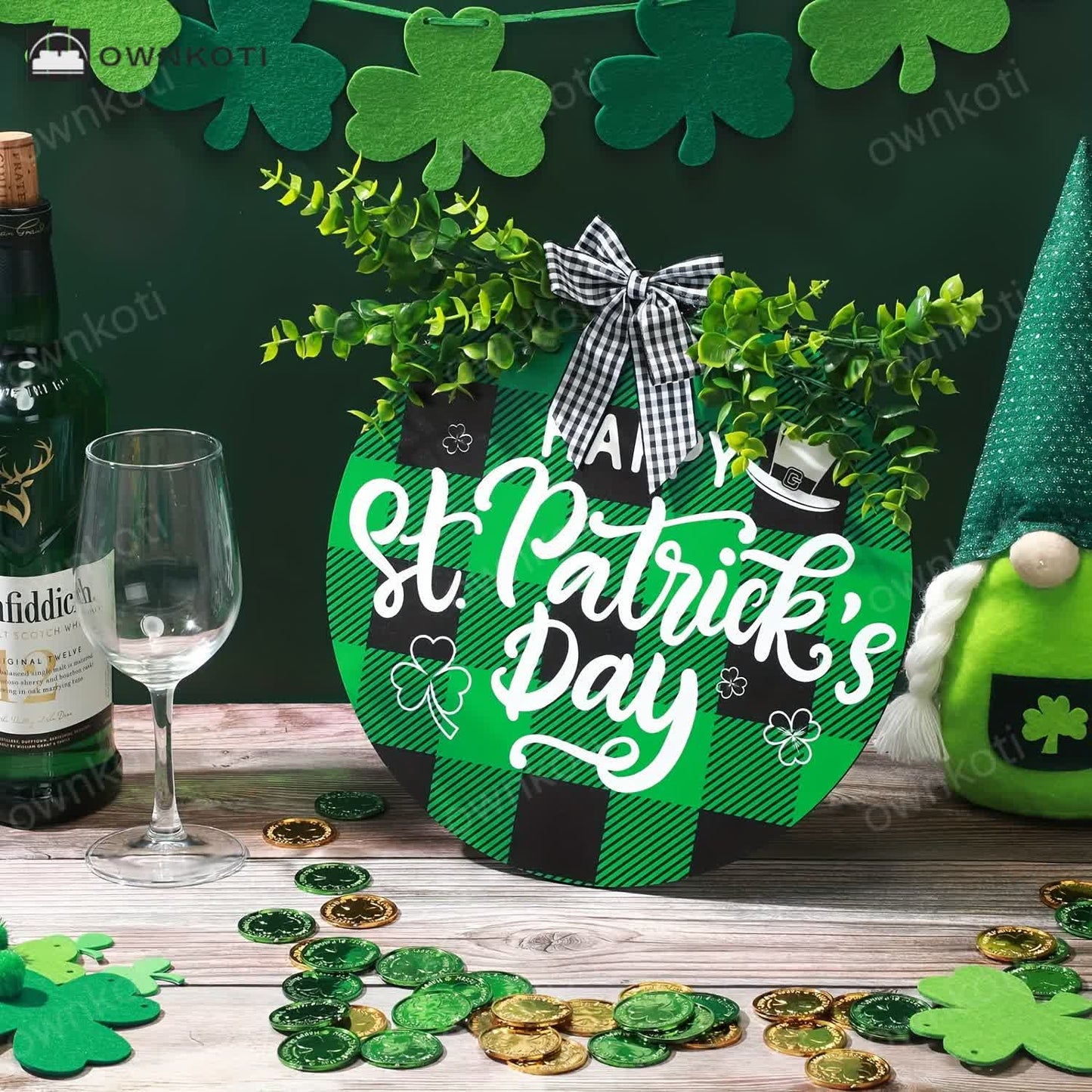 St. Patrick's Day Creative Green Leaf Door Hanging Decor
