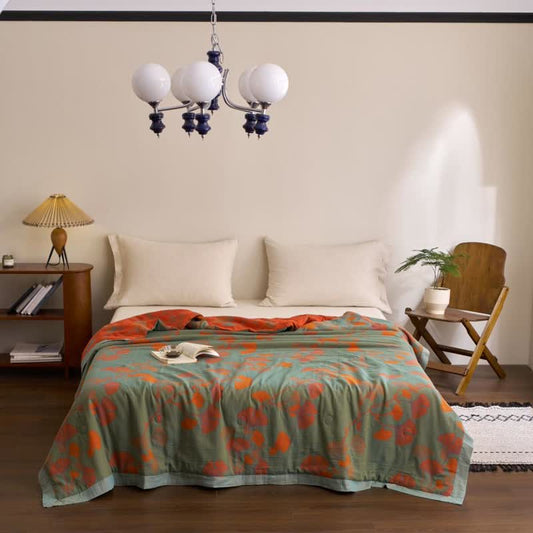 Ginkgo Leaf Double Layer Gauze Cotton Quilt