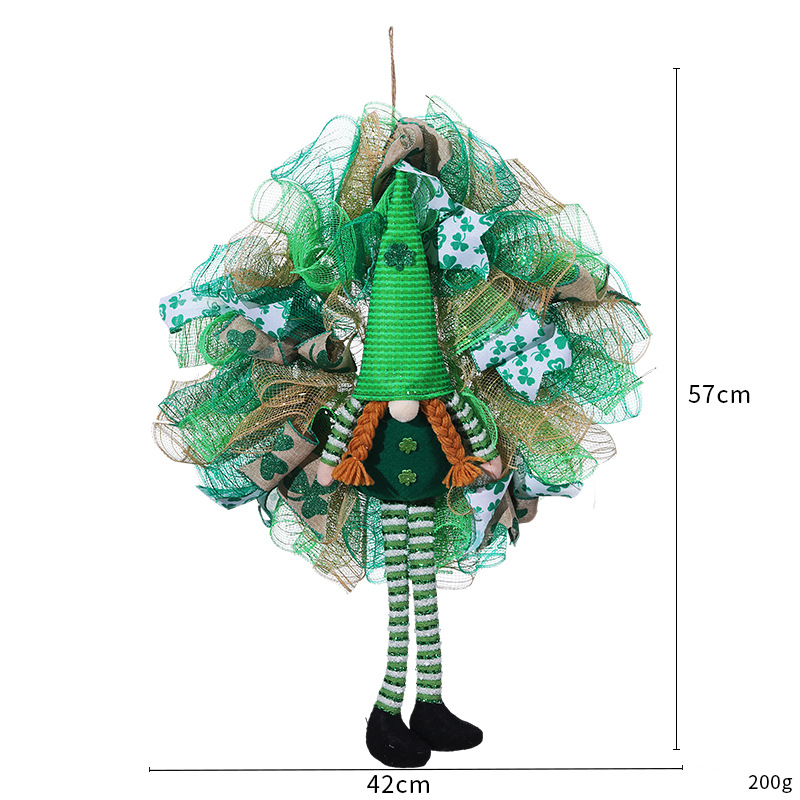 Creative Clover Doll Wreath Door Hanging Decor