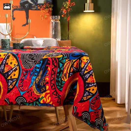 Exotic Art Geometric Pattern Tablecloth