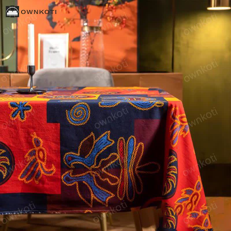 Exotic Art Geometric Pattern Tablecloth