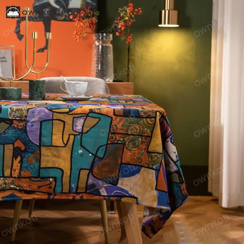 Exotic Art Geometric Pattern Tablecloth