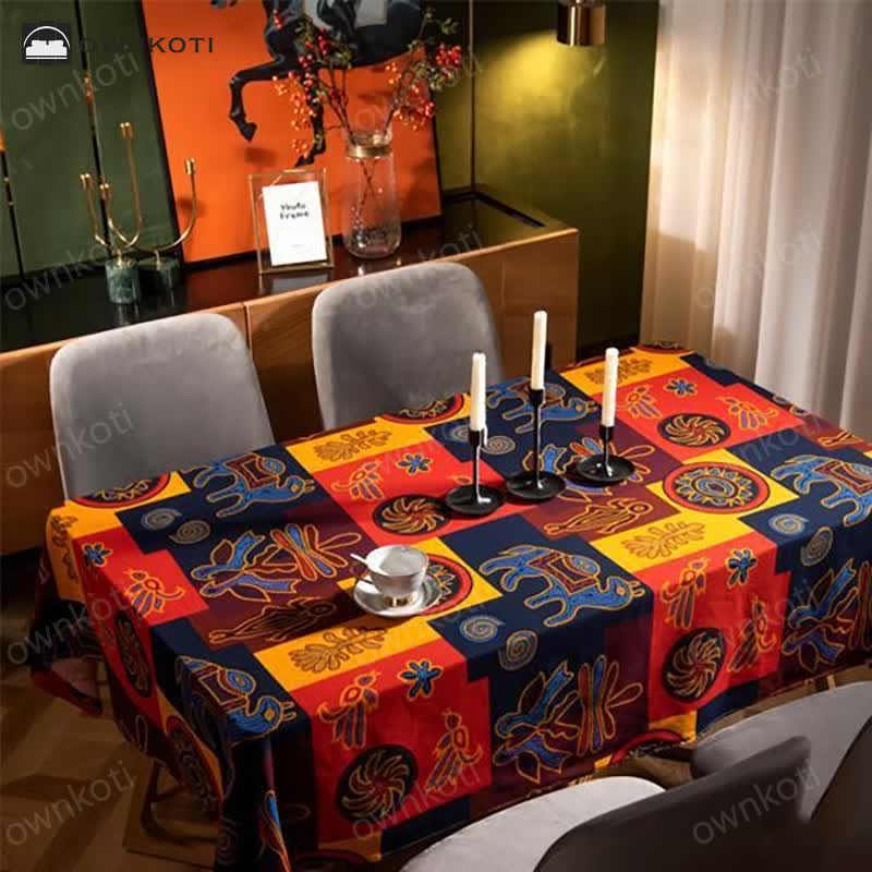 Exotic Art Geometric Pattern Tablecloth