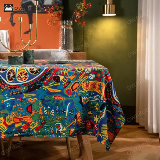 Exotic Art Geometric Pattern Tablecloth