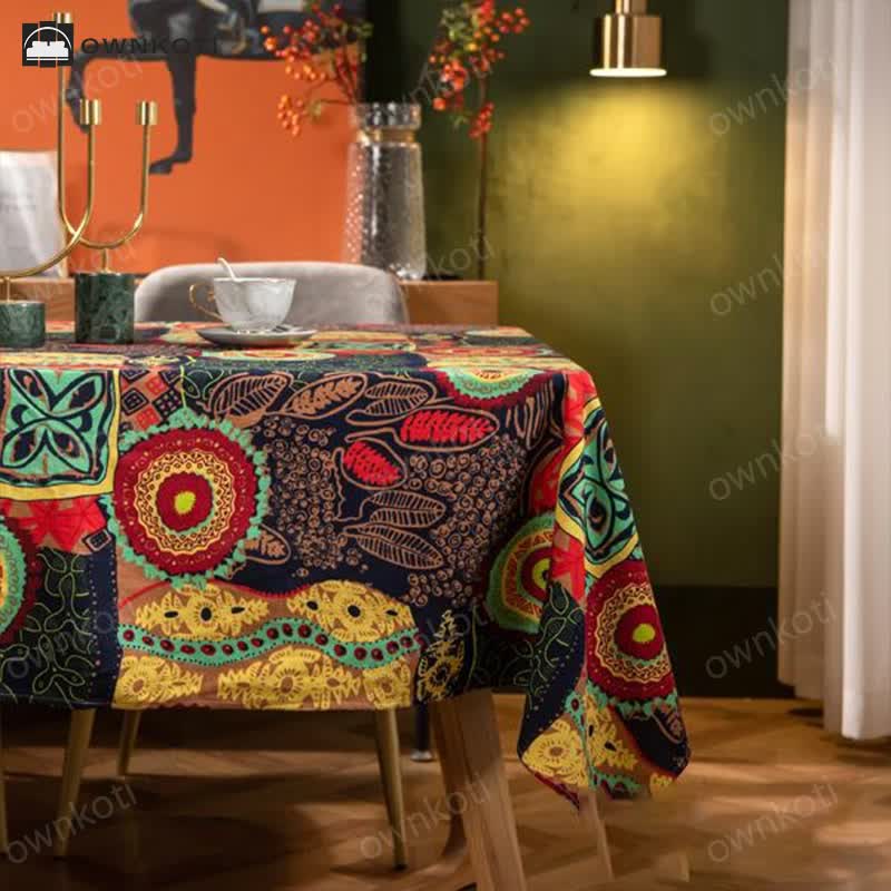 Exotic Art Geometric Pattern Tablecloth