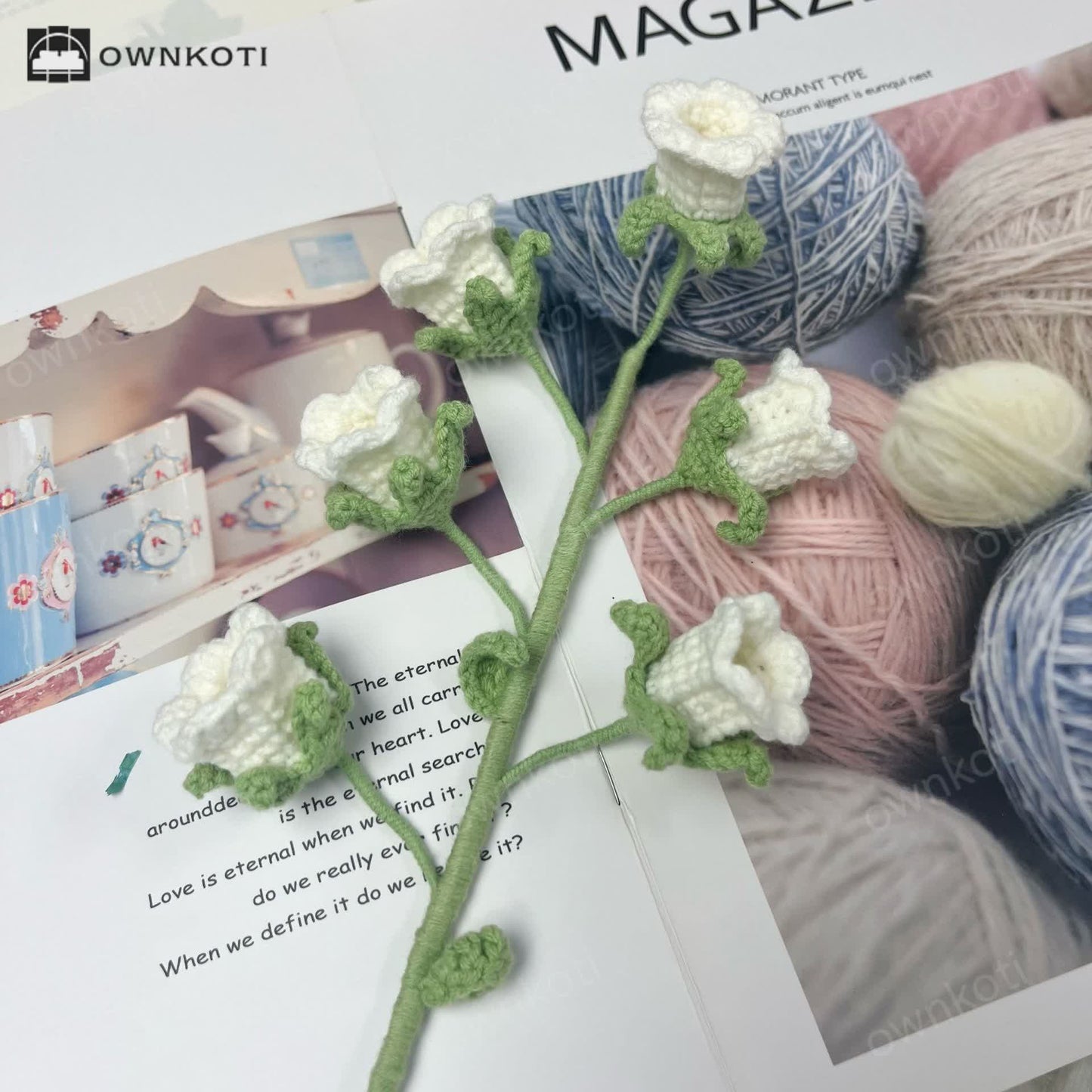 Handmade Knitted Crochet Bellflower Decor