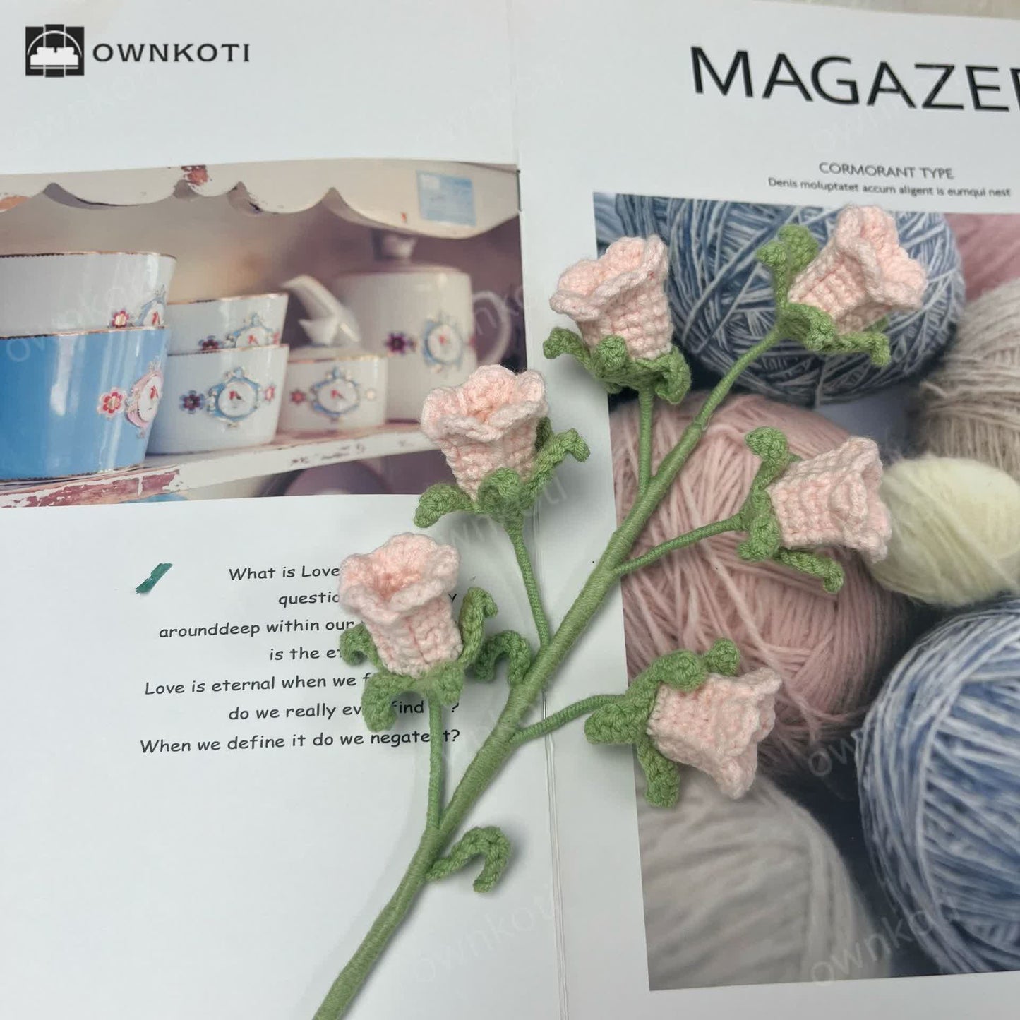 Handmade Knitted Crochet Bellflower Decor