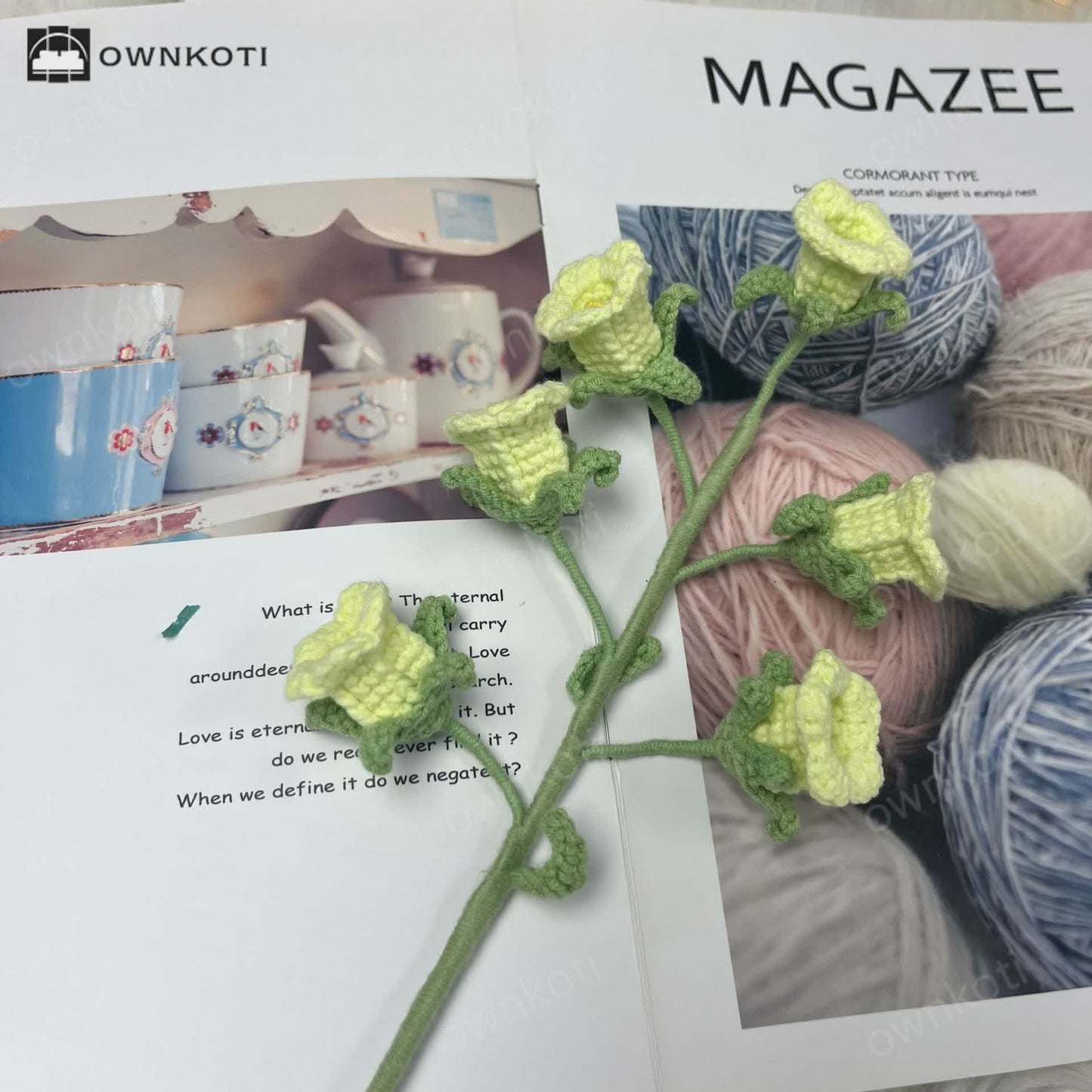 Handmade Knitted Crochet Bellflower Decor